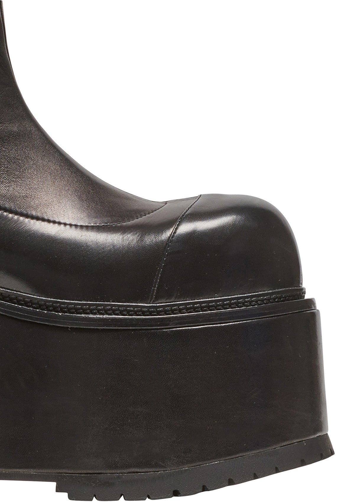 BALMAIN Leather platform boots