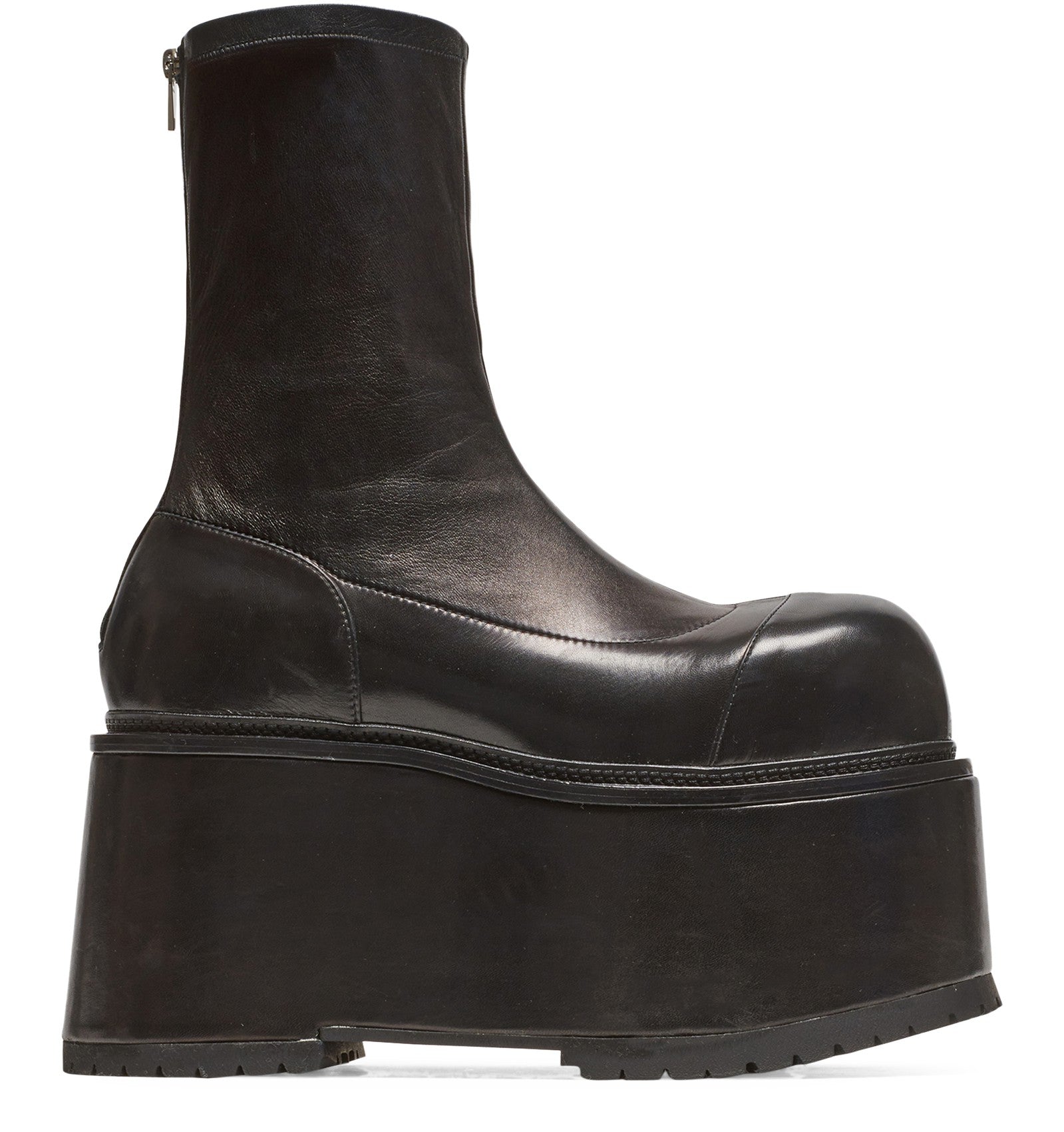 BALMAIN Leather platform boots