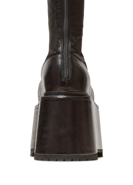 BALMAIN Leather platform boots