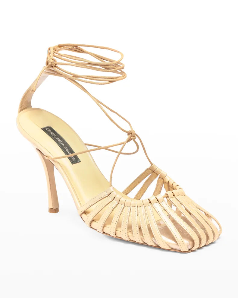 CHELSEA PARIS Finn Strappy Napa Ankle-Tie Sandals