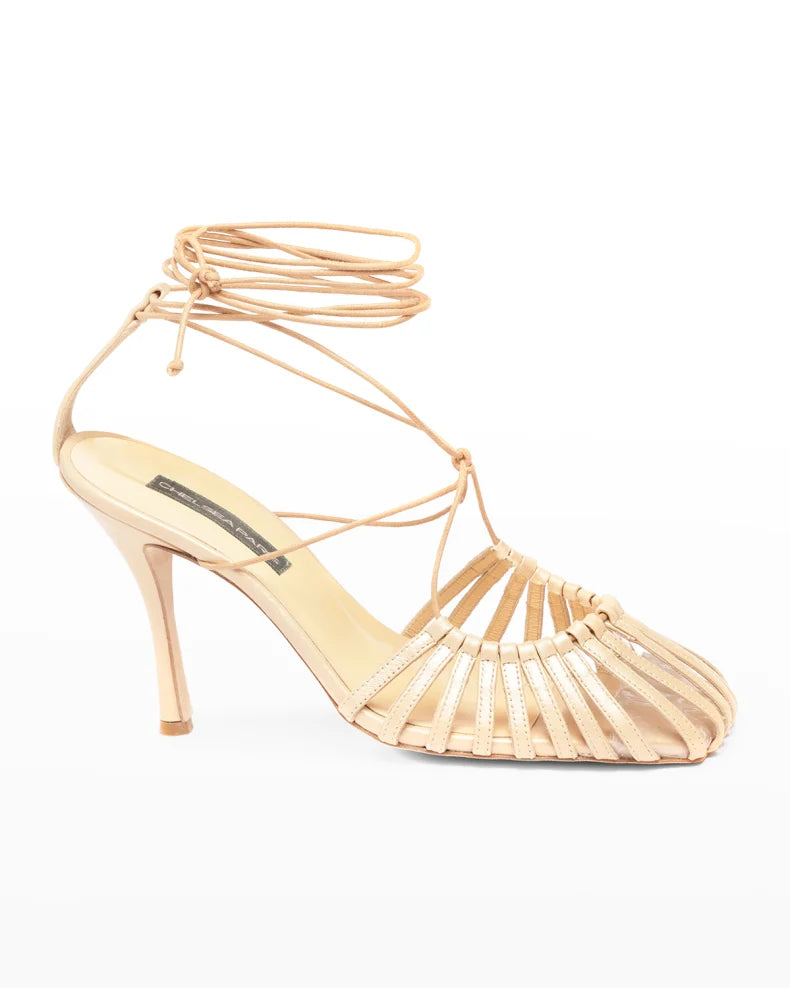 CHELSEA PARIS Finn Strappy Napa Ankle-Tie Sandals