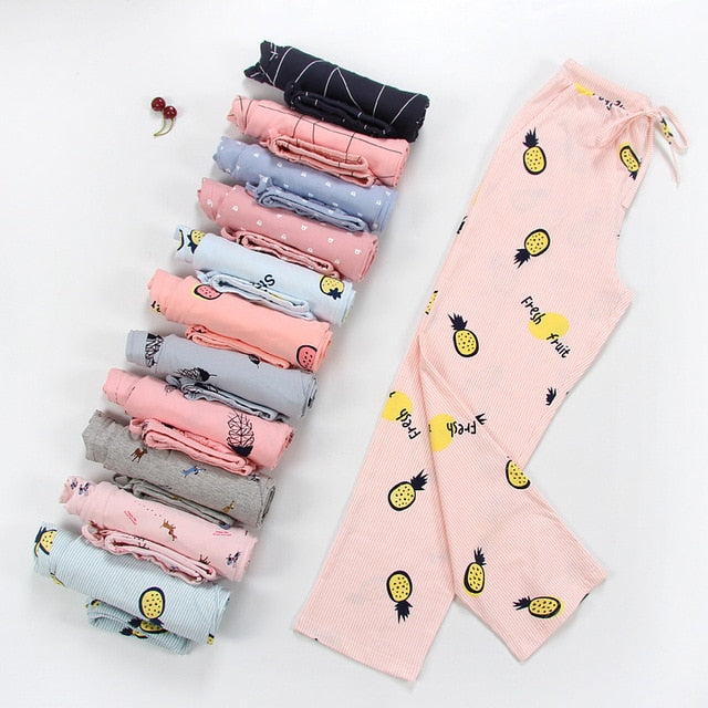 NEW Lady Sleep Bottoms 100% Cotton Pajama Pants Women Piyamas Trousers Woven Lounge Pants Comfortable Pantalon Breathable Pyjama