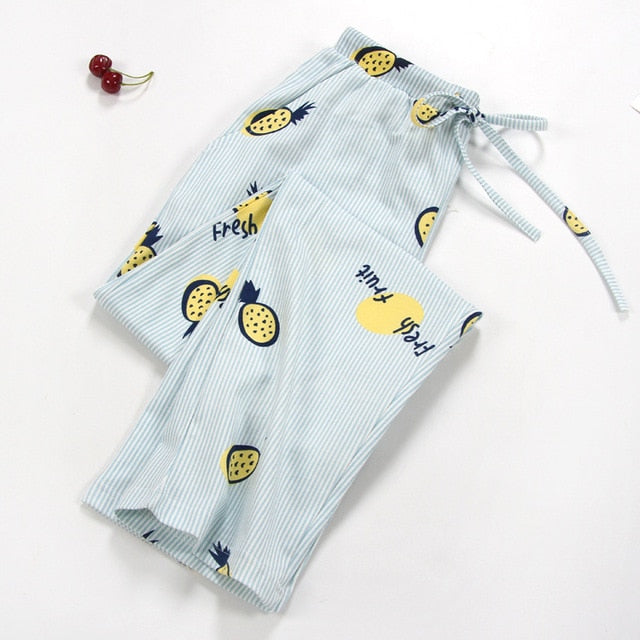 NEW Lady Sleep Bottoms 100% Cotton Pajama Pants Women Piyamas Trousers Woven Lounge Pants Comfortable Pantalon Breathable Pyjama