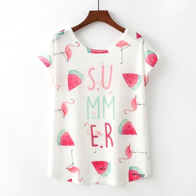 KaiTingu Summer Novelty Women T Shirt Harajuku Kawaii Cute Style Nice Cat Print T-shirt New Short Sleeve Tops Size M L XL