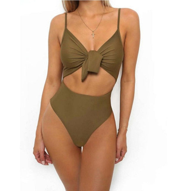 Front Cross Hollow One Piece Women 2018 Summer Fitness Bodycon Strap Rompers Women Bodysuit Bandage Sexy Beach Wear