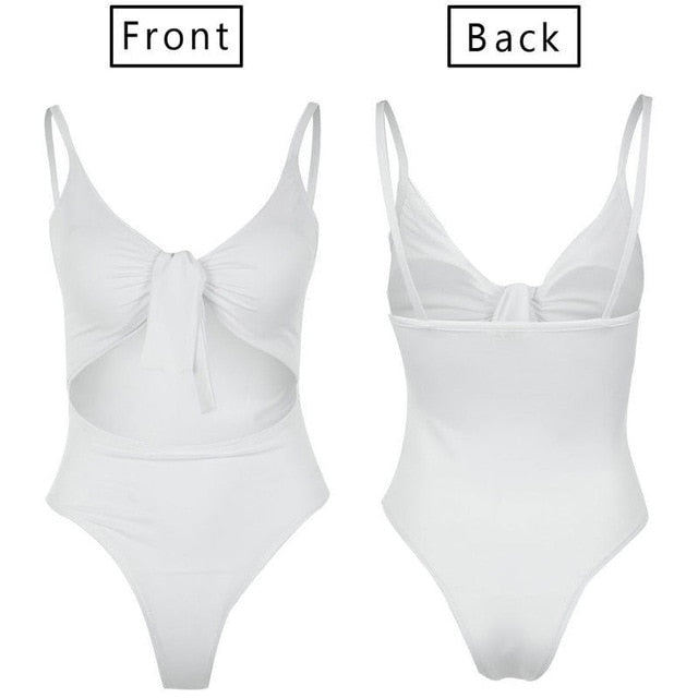 Front Cross Hollow One Piece Women 2018 Summer Fitness Bodycon Strap Rompers Women Bodysuit Bandage Sexy Beach Wear