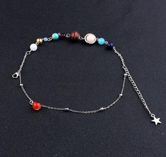 Universe Galaxy the Eight Planets Solar System Beads Bracelet Energy Star Natural Stone Chain Bracelet Bangle for Women Gift