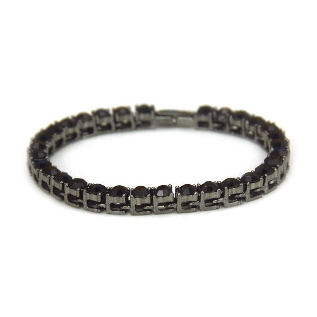 Hip hop Bling Iced Out Cubic Zirconia Bracelet Tennis Chain Bracelets Women Men 1 Row CZ Link Chain Jewelry Gold Silver Black