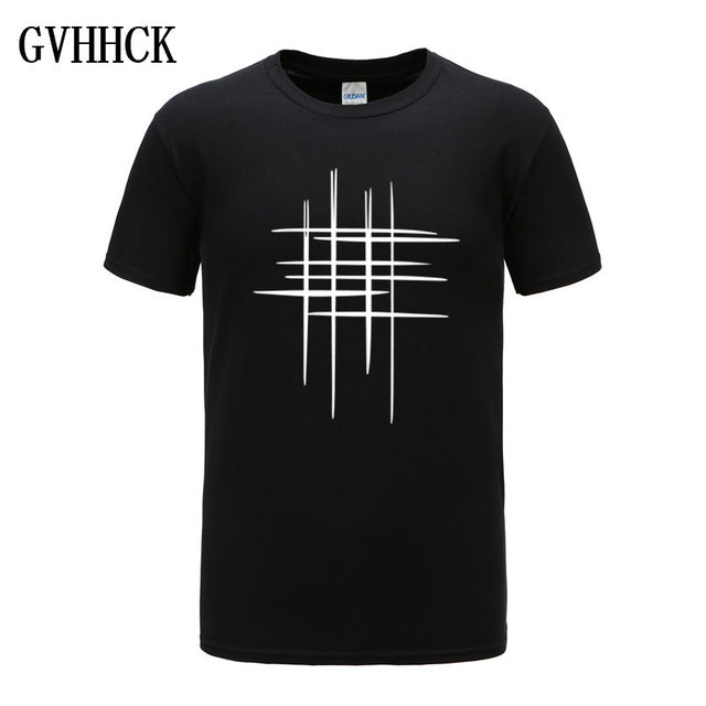 Simple creative design line cross Print cotton T Shirts Men's New Arrival Summer Style Short Sleeve Men t-shirt Free shipping