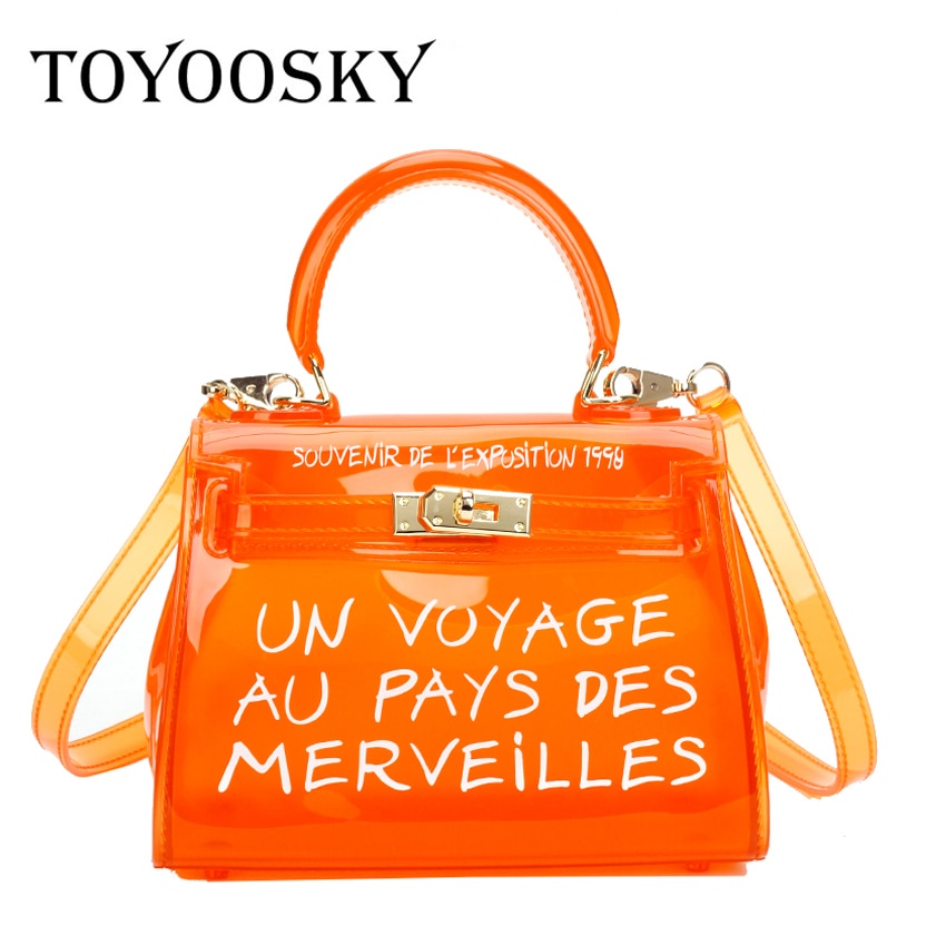 TOYOOSKY High quality fashion women handbag pvc jelly mini crossbody shoulder bag candy color summer messenger bag flap purse