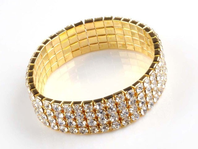 imixlot imixlot Hot Fashion 4/5/8 Rows Crystal Rhinestone Wedding Bridal Bracelet Bangle Bling Wristband Women Jewelry Free SHip