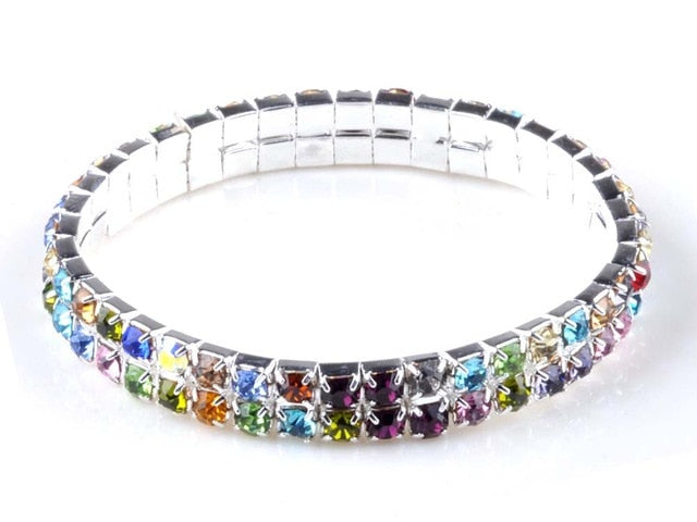 imixlot imixlot Hot Fashion 4/5/8 Rows Crystal Rhinestone Wedding Bridal Bracelet Bangle Bling Wristband Women Jewelry Free SHip