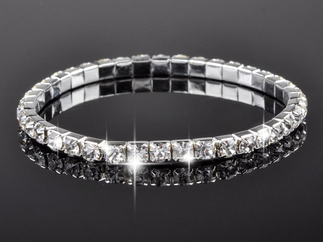 imixlot imixlot Hot Fashion 4/5/8 Rows Crystal Rhinestone Wedding Bridal Bracelet Bangle Bling Wristband Women Jewelry Free SHip