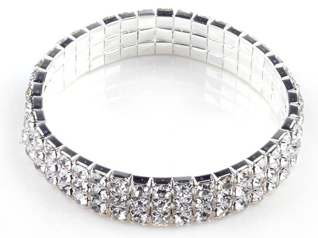 imixlot imixlot Hot Fashion 4/5/8 Rows Crystal Rhinestone Wedding Bridal Bracelet Bangle Bling Wristband Women Jewelry Free SHip