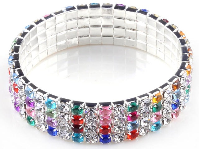 imixlot imixlot Hot Fashion 4/5/8 Rows Crystal Rhinestone Wedding Bridal Bracelet Bangle Bling Wristband Women Jewelry Free SHip