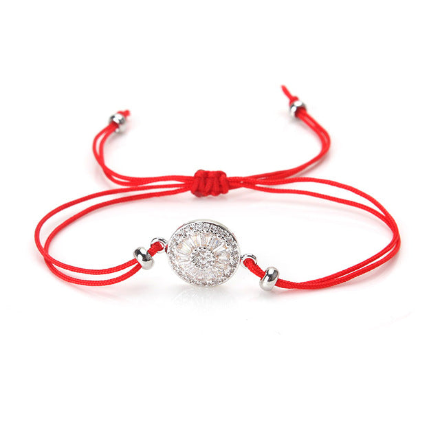 Alloy Zircon Evil Eye Angel Wings Anchor  Arrow Nameplate Charms Men Women Bracelets Red Rope Strings Thread Braid Charm Lucky B