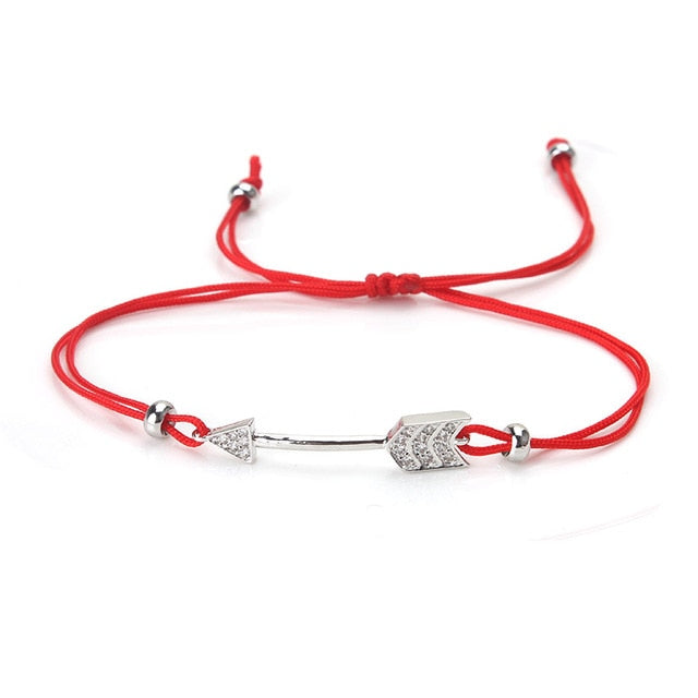 Alloy Zircon Evil Eye Angel Wings Anchor  Arrow Nameplate Charms Men Women Bracelets Red Rope Strings Thread Braid Charm Lucky B