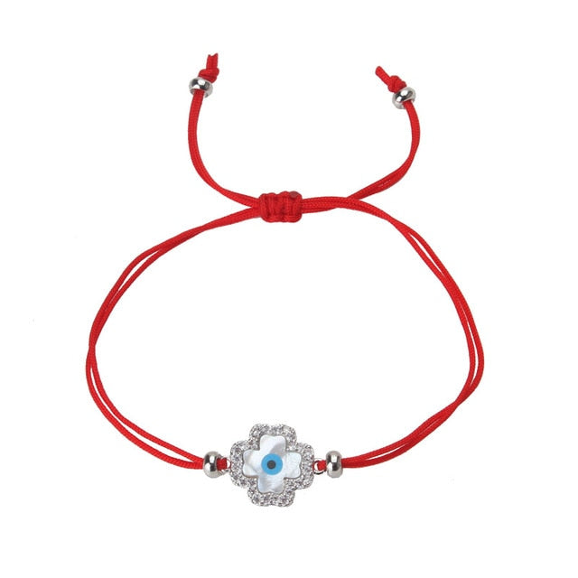 Alloy Zircon Evil Eye Angel Wings Anchor  Arrow Nameplate Charms Men Women Bracelets Red Rope Strings Thread Braid Charm Lucky B