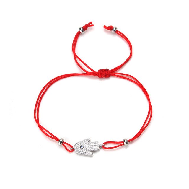 Alloy Zircon Evil Eye Angel Wings Anchor  Arrow Nameplate Charms Men Women Bracelets Red Rope Strings Thread Braid Charm Lucky B