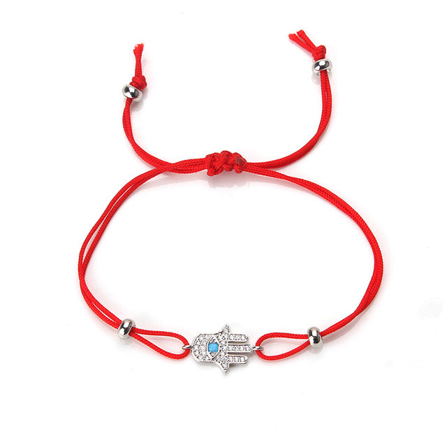 Alloy Zircon Evil Eye Angel Wings Anchor  Arrow Nameplate Charms Men Women Bracelets Red Rope Strings Thread Braid Charm Lucky B