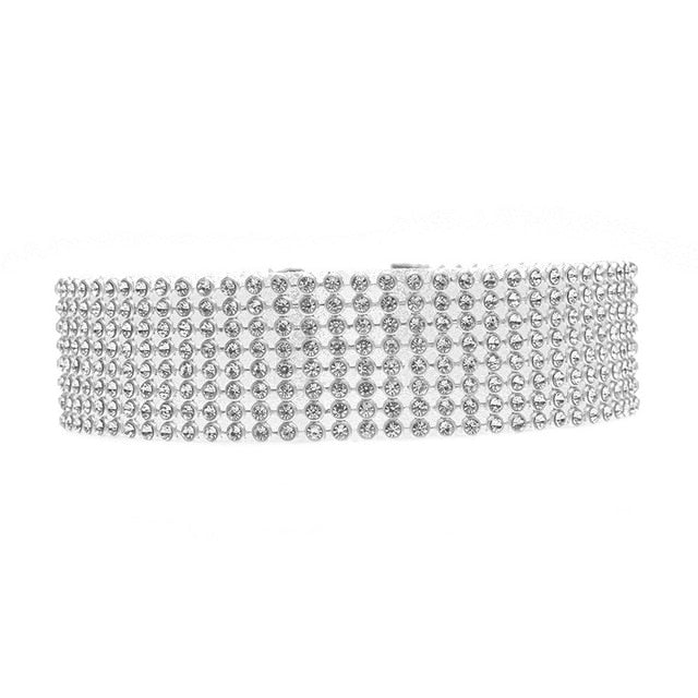 Women Necklace Wedding Silver Full Crystal Rhinestone Choker Necklace for women      192510007