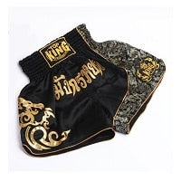 Men's Printing MMA Boxing Short Grappling Martial Arts Muay Thai Trunks Kick Boxing Fight Breathable Adult Soft Pants Black Boxe