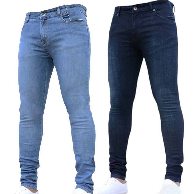 SHUJIN Plus Size 3XL Jeans Men Casual Stretch Trousers 2018 Summer Fashion Solid Male Black Skinny Jeans Tight Denim Pants