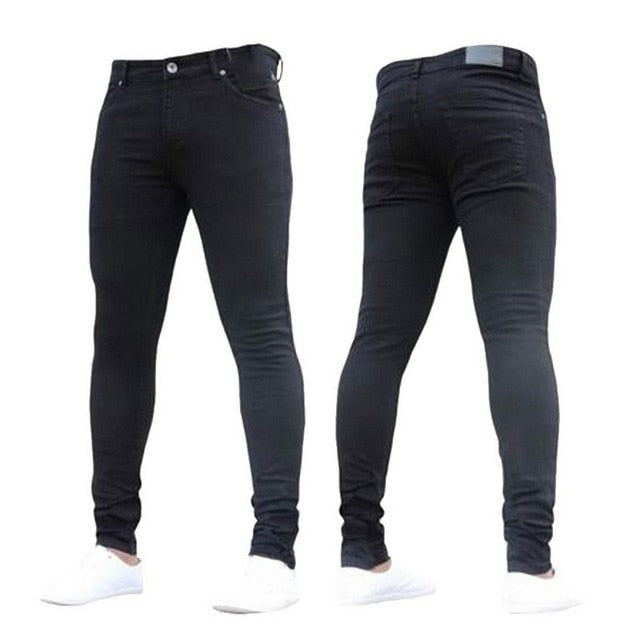 SHUJIN Plus Size 3XL Jeans Men Casual Stretch Trousers 2018 Summer Fashion Solid Male Black Skinny Jeans Tight Denim Pants