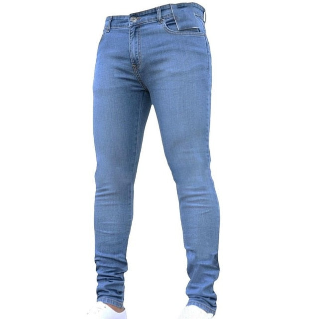 SHUJIN Plus Size 3XL Jeans Men Casual Stretch Trousers 2018 Summer Fashion Solid Male Black Skinny Jeans Tight Denim Pants