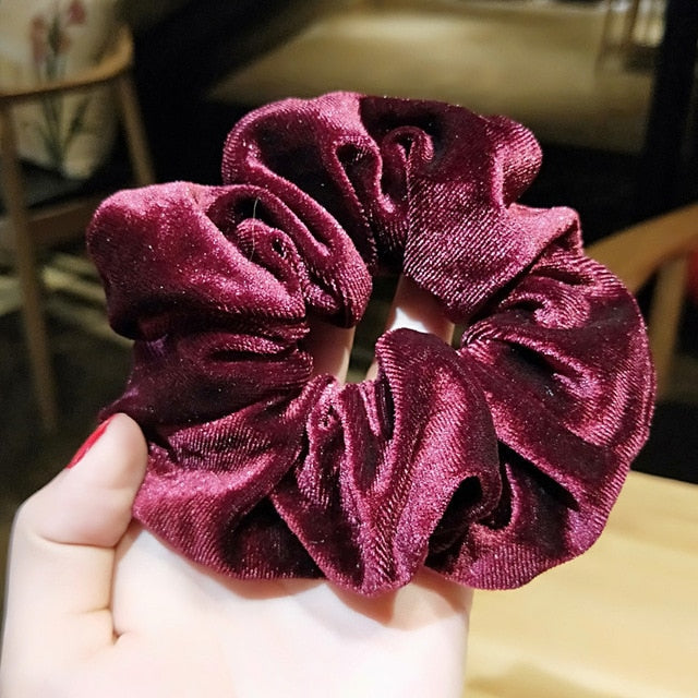 New Arrival Velvet Scrunchie For Women Disc Hair Flower Headrope Quality No Hurt Hair Rubber Bun Hair Accessories Elastic Spring