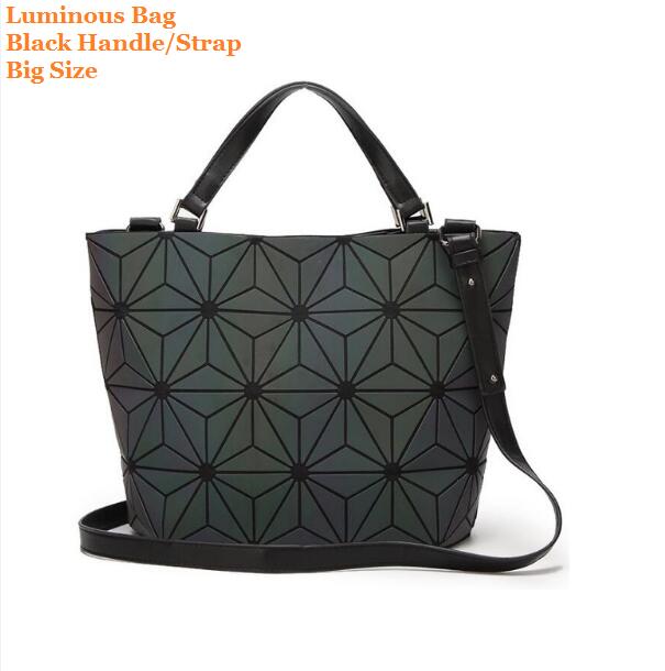 Japan Bao Drop Shipping Luminous Bag women's geometry lattic totes bag Chain Shoulder Bags Laser Plain Folding Handbags