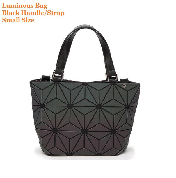 Japan Bao Drop Shipping Luminous Bag women's geometry lattic totes bag Chain Shoulder Bags Laser Plain Folding Handbags