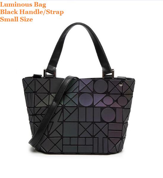 Japan Bao Drop Shipping Luminous Bag women's geometry lattic totes bag Chain Shoulder Bags Laser Plain Folding Handbags