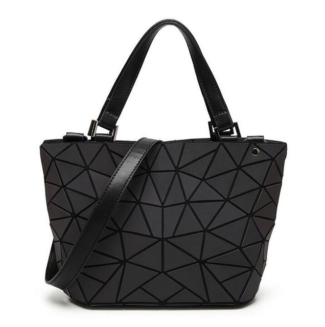 Japan Bao Drop Shipping Luminous Bag women's geometry lattic totes bag Chain Shoulder Bags Laser Plain Folding Handbags