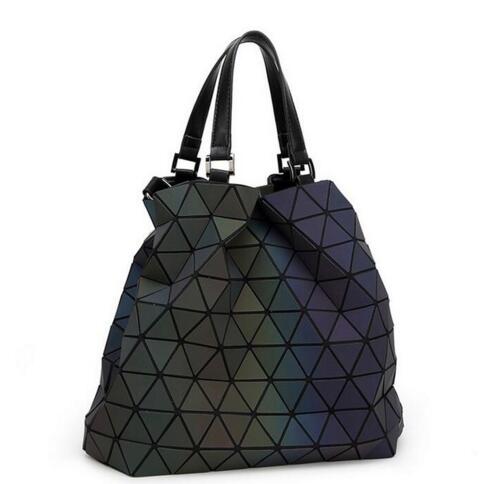 Japan Bao Drop Shipping Luminous Bag women's geometry lattic totes bag Chain Shoulder Bags Laser Plain Folding Handbags