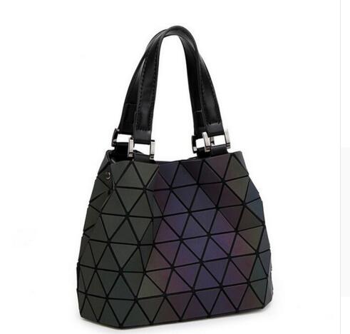 Japan Bao Drop Shipping Luminous Bag women's geometry lattic totes bag Chain Shoulder Bags Laser Plain Folding Handbags