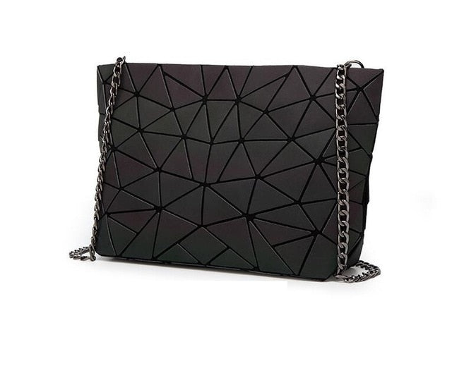 Japan Bao Drop Shipping Luminous Bag women's geometry lattic totes bag Chain Shoulder Bags Laser Plain Folding Handbags