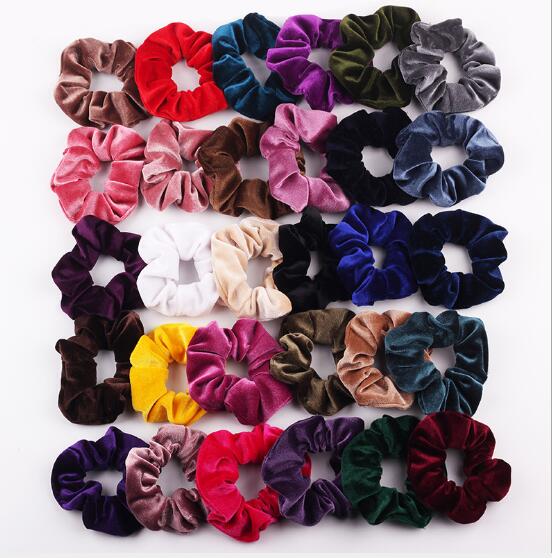 Free shipping NEW Fashion women velvet solid Hair bands cute hair scrunchies girl's korea hair Tie Accessories Ponytail Holder