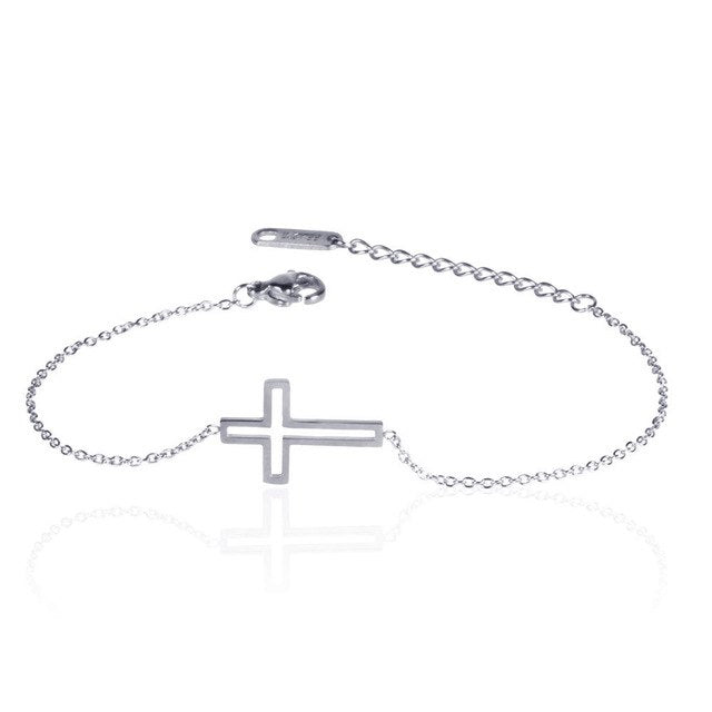 MWM Stainless Steel Chain start cross heart pattern & Bangles Women Girls personalize bracelet charms fashion gold silver clover