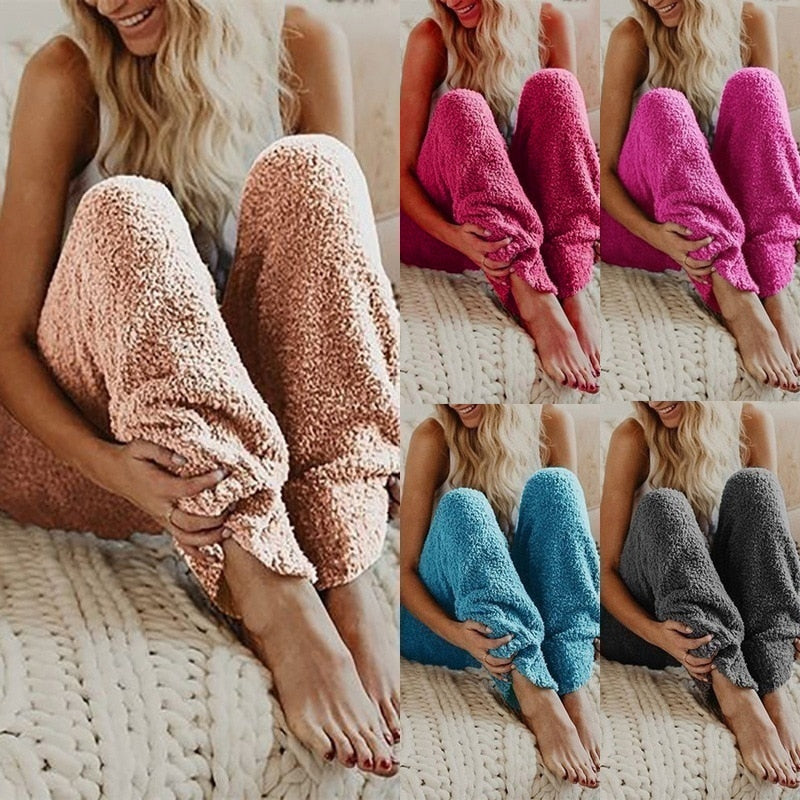 Plus Size 5XL Winter Pajamas Fleece Home Pants Women Flannel Sleepwear Thick Pyjama Women Pants Sleep Bottoms Warm Home Wear